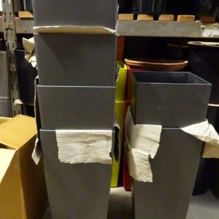 grey plant pots